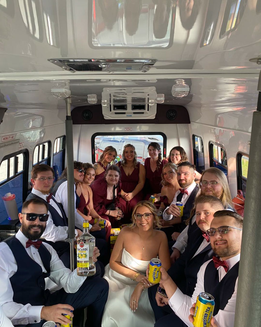 Wedding transportation party bus in Michiana